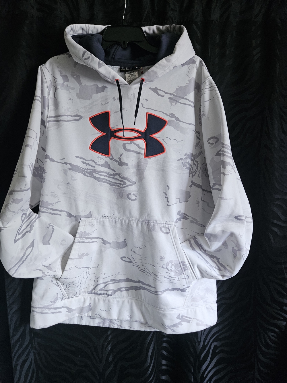 Under Armour White/Gray Camo Hoodie with Neon Accent